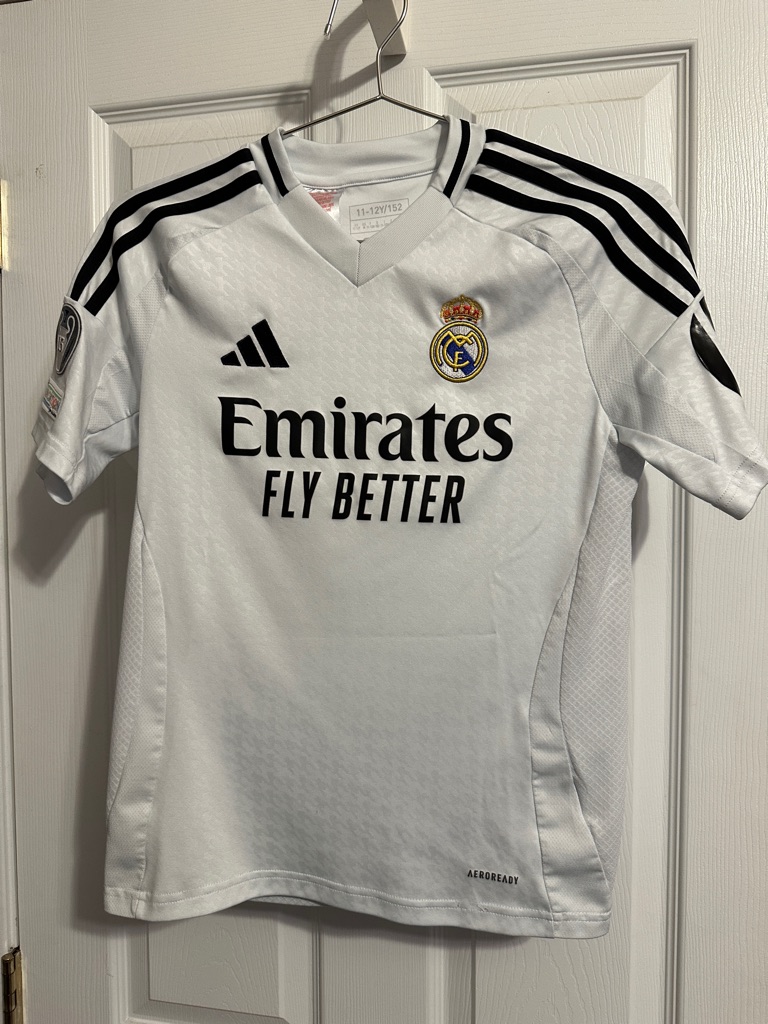 Adidas Real Madrid Kids Jersey - White With Black Accents